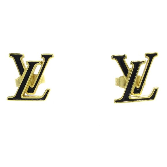 Auth LOUIS VUITTON Pierced earrings, LV Iconic M01135 Noir - BY2203 Earrings - Picture 1 of 7